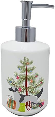 אוצרות קרוליין BB2899SOAP סגן אנגלי עץ חג מולד שמח מתקן סבון קרמיקה, בקבוקי משאבה של מתקן סבון יד למטבח אמבטיה, מיכל סבון