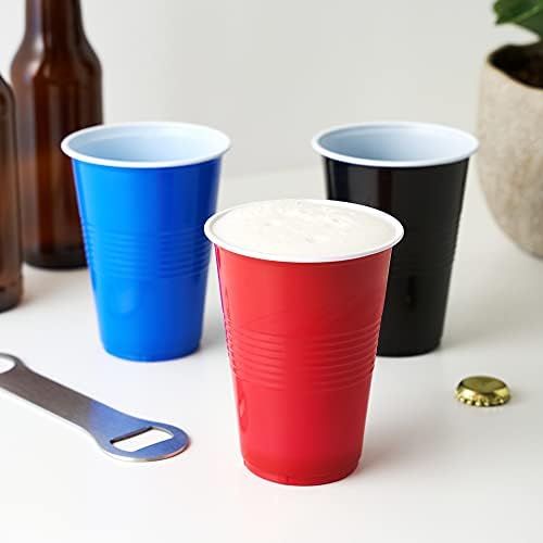 אמיתי כחול מסיבת כוסות, חד פעמי כוסות, לשתות כוסות לקוקטיילים ובירה, 16 אונקיה קיבולת, פלסטיק, כחול, סט של 24