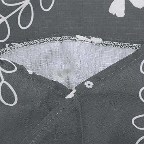 מכנסי Capri של LMSXCT לנשים בתוספת מכנסי רגל רחבים בגודל פשתן מכנסיים קצוצים מותניים גבוהים מכנסי קרסול בצבע אחיד עם כיס