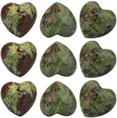אבני ריפוי של Tumbeelluwa מגולף נפיחה לב אהבה צ'אקרה קריסטל דאגה רייקי כיס אבן דקל של 15, אמטיסט, 0.5