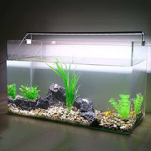 5 יחידות קישוטי אקווריום דגי טנק צמחים מלאכותיים, צמחי מים מלאכותיים פלסטיק לאקווריום, ירוק, 12