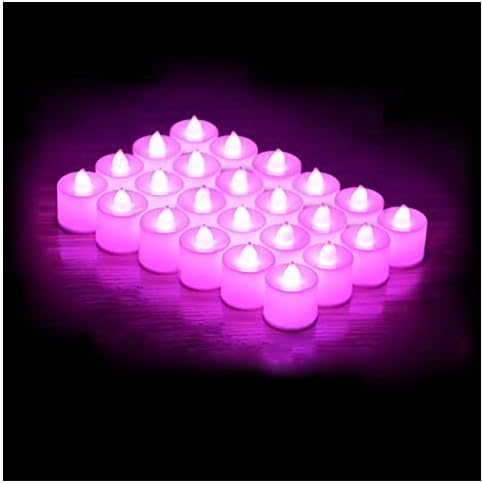 Maotopcom אורות תה LED 24-חבילות נרות דקורטיביים רומנטיים, נר פועל סוללה המופעלת על ידי סוללה נר פלייט, קישוט למסיבת חתונה