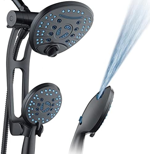 Aquacare As-See-on-TV בלחץ גבוה כף יד/גשם 80 מצבים משולבת ראש מקלחת 3-כיוונית עם זרוע מתכווננת-חרירי אנטי-סגול, שטיפת