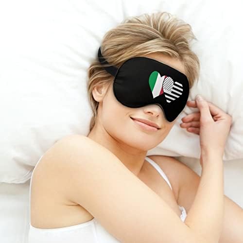 דגל איטלקי ומסכת עיניים של דגל אמריקאי שחור עם רצועה מתכווננת לגברים ונשים לילה שינה מנמנם