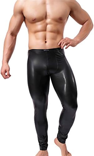 יופיייידה עור פו של יופיידה מכנסיים צמודים לגברים חותלות PVC מכנסיים ארוכים