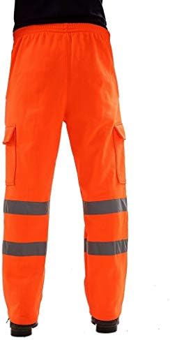 מכנסי מטען לעבודה בכבישים לגברים בטיחות ציוד גשם נראות גבוהה מכנסי קלטת משקפים עם כיסים מכנסי גשם בטיחותיים