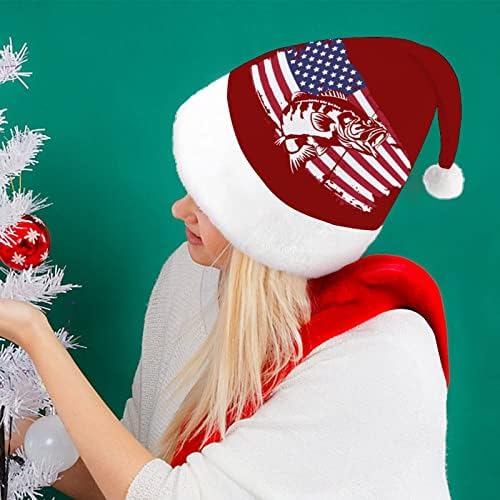 דגים אמריקאי דגל חג המולד כובע סנטה כובע מצחיק חג המולד כובעי חג מסיבת כובעי עבור נשים / גברים