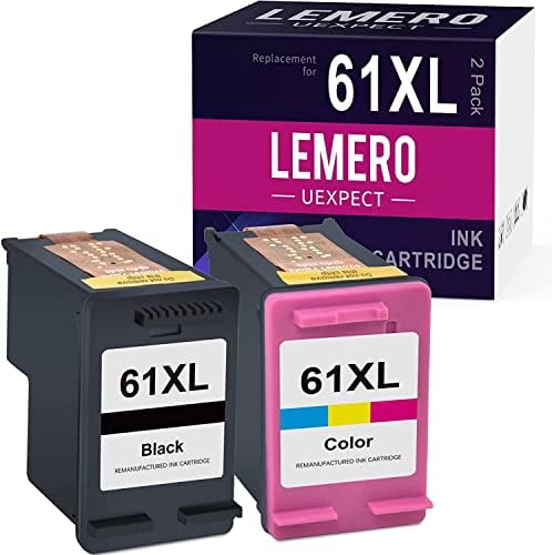 61xl Lemerouexpect מחלפת מחסנית דיו מיוצרת מחדש ל- HP 61XL 61 XL עבור OfficeJet 4630 2622 4635 Envy 5530 4500 4502 5535
