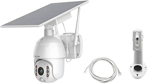 Soliom S600 מצלמת אבטחה ביתית חיצונית, Wifi Wifi Pan Tilt Tilt 360 ° View Spotlight Stovary Solar Sollate System, איתור